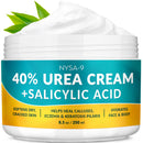 NYSA-9 Ultra-Hydrating 40% Urea Foot Cream 250 ml/8.5oz Plus 0.5% Salicylic Acid for Dry, Cracked Feet, Heels & Hands, Intensive Moisturizer & Skin Barrier Repair for Calluses & Psoriasis by Nysa-9