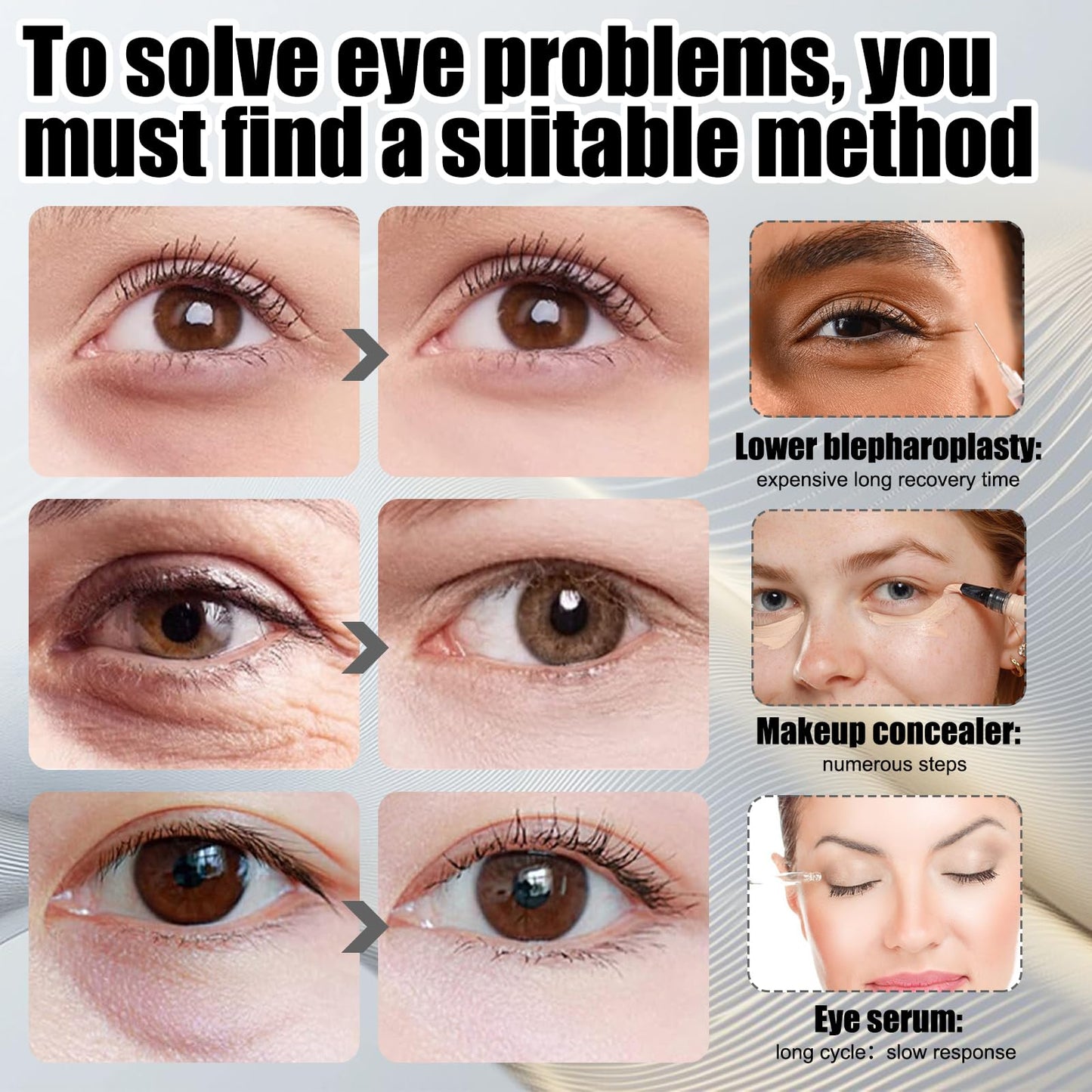 Eye Cream Anti Aging Celyn Instant Eye Tightener, Eye Tightening Cream Instant, Comes with An Eye Cream Massage Stick, Reduces Fine Lines, Tightens the Skin, Suitable for All Skin Types