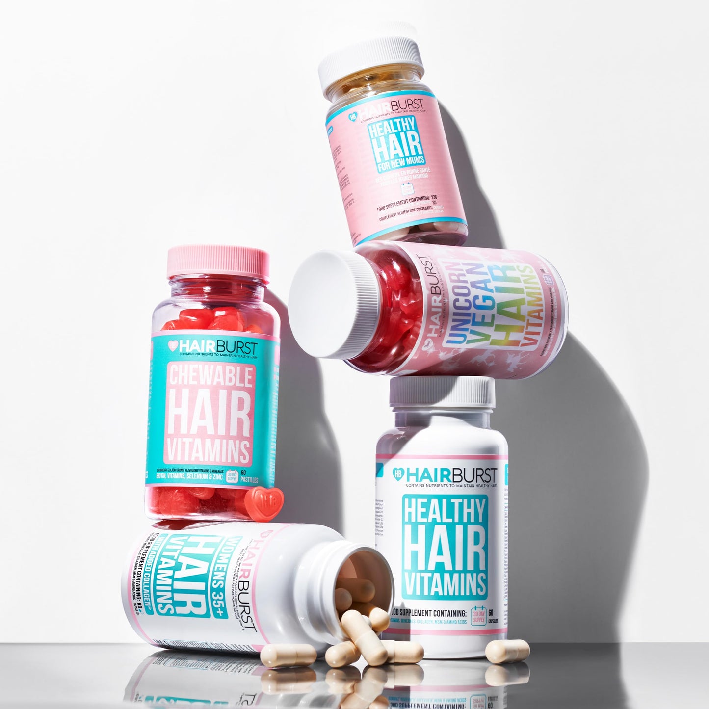 HAIR BURST Chewable Vegan Hair Vitamins - Hair Vitamins for Growth and Hair Loss – Hair Supplements for Both Men and Woman - Biotin Hair Growth Vitamins - 1 Month Supply - 60 Gummies