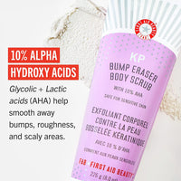 FIRST AID BEAUTY First Aid Beauty Bundle: KP Bump Eraser Body Scrub with 10% AHA – 226 g – and Ultra Repair Cream Intense Hydration Moisturiser – 170 g