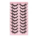 KANGSIT Eyelashes Faux Mink Fox Eye Natural Looking Russian Lashes Strip D Curly Fluffy Multi-layers Eyelash Wispy Cat Eye Lash Pack 10 Pairs (3DMAO-9)