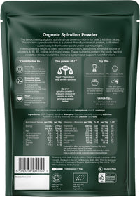 Naturya Organic Spirulina Powder 200g - Superfood Supplement for Energy, Immunity, & Detox – 100% Natural, Nutrient-Rich with High Protein & Iron, Non-GMO, Vegan-Friendly - Resealable Pack