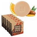 Shower PUK All-in-One Bar: Natural Shampoo, Body Wash & Face Soap with Shea Butter, Argan Oil & Long-Lasting Citrus Scent - Eco-Friendly, Plastic-Free, Vegan - 6 Pack Refill