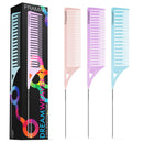 FRAMAR Dreamweaver Highlighting Comb Set, Rat Tail Hair Combs With Metal