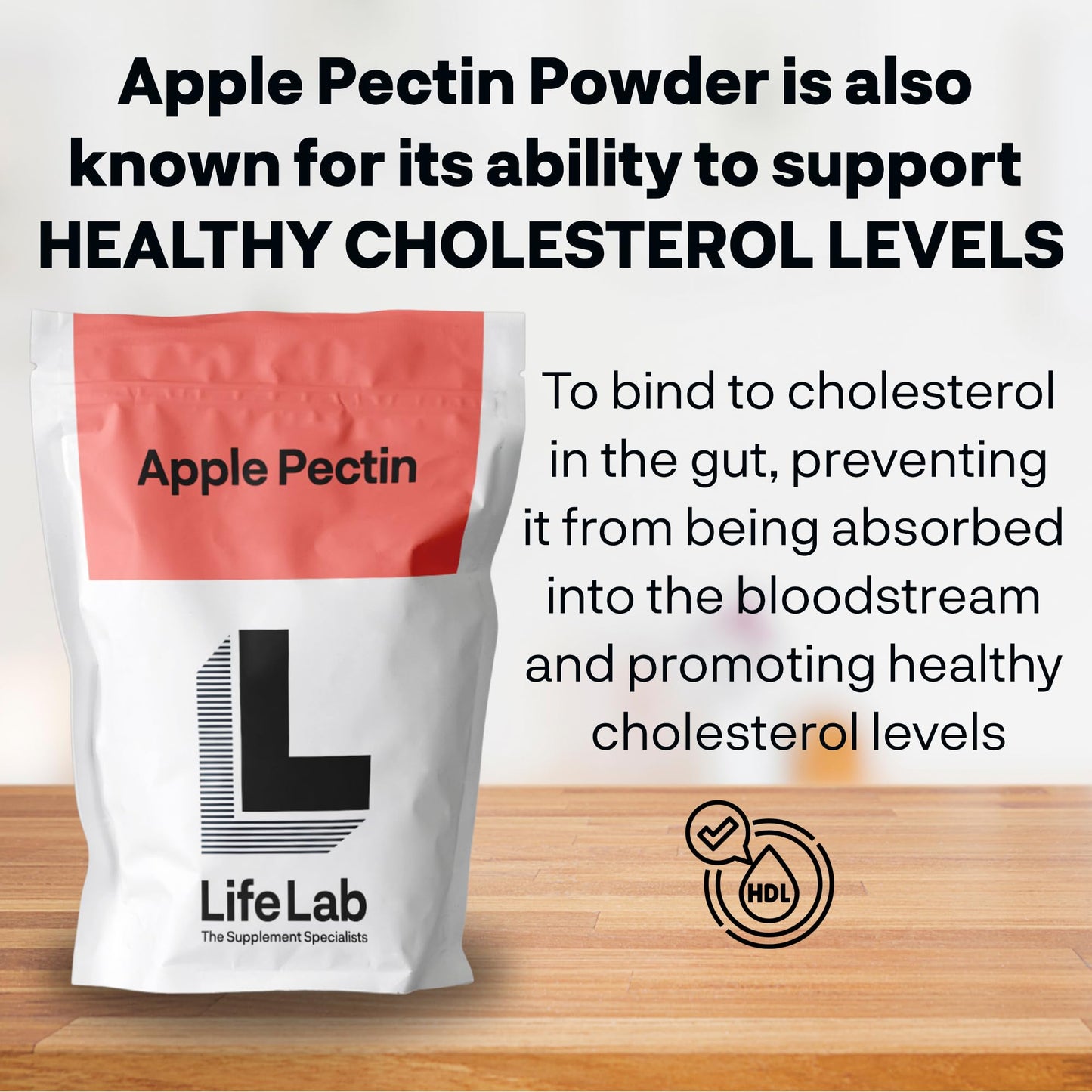 Blackburn Distributions LifeLab Supplements Apple Pectin Powder, 100g - High Fiber Source, Digestive Support, Immune Boost - May Helps to Nourish Your Body Naturally