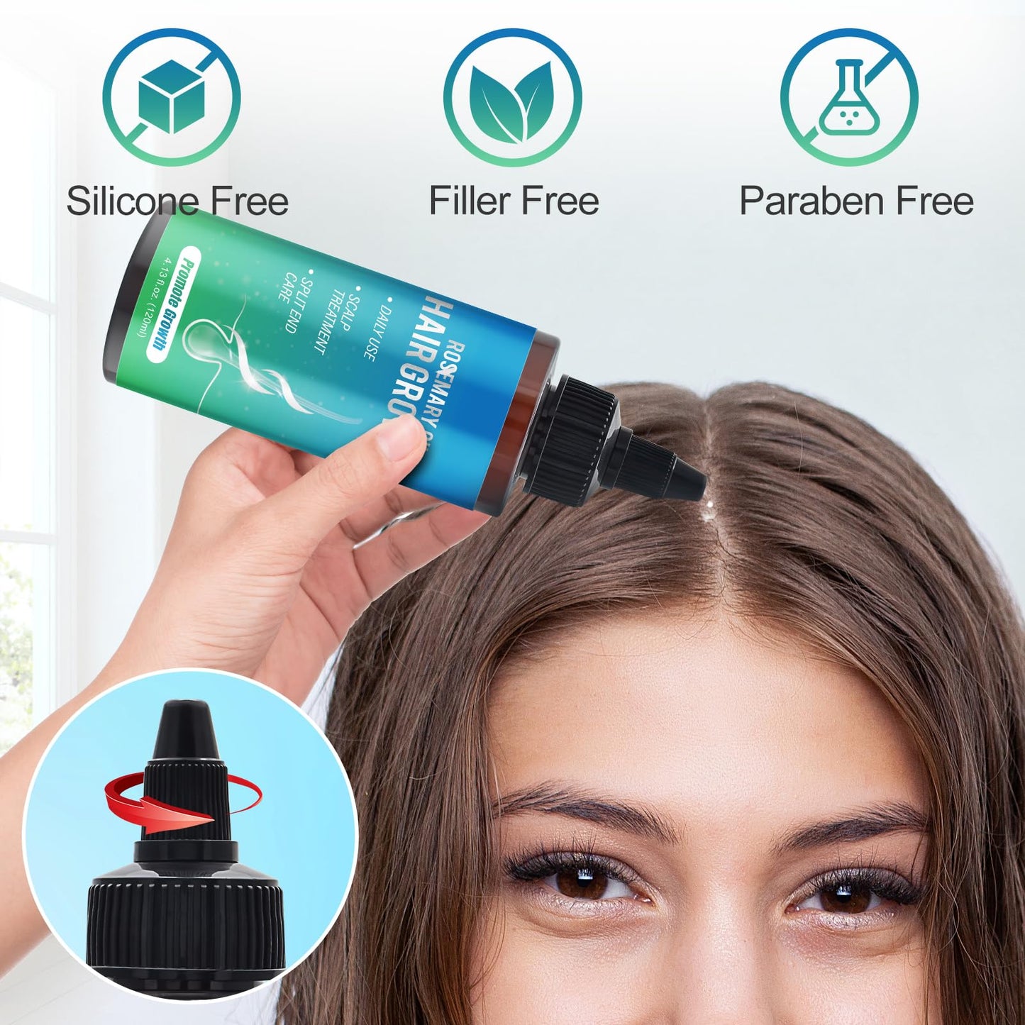 GoldWorld Rosemary Oil for Hair Growth,2 Pack Hair Growth Oil,Diluted Rosemary Oil and Hair Serum for Dry Damaged Hair,Proven Hair Loss Treatment & Hair Thickening Products,Gifts for Women Men