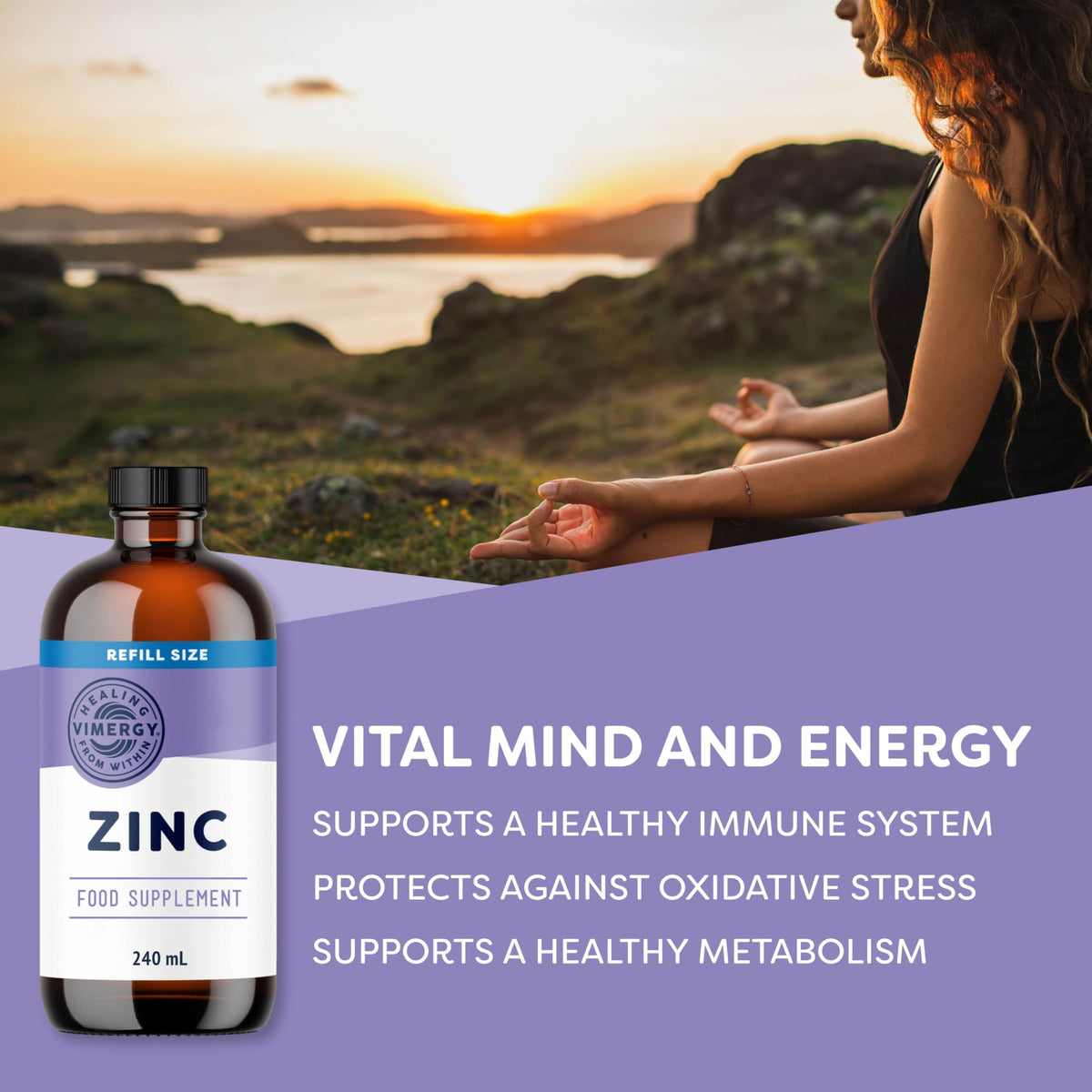 Vimergy Liquid Zinc 240 mL – 120 Servings – Liquid Zinc Supplement – Supports Immunity, Metabolism & Bone – Antioxidant – No Refined Sugar – Gluten-Free Non-GMO Kosher Vegan/Paleo Friendly