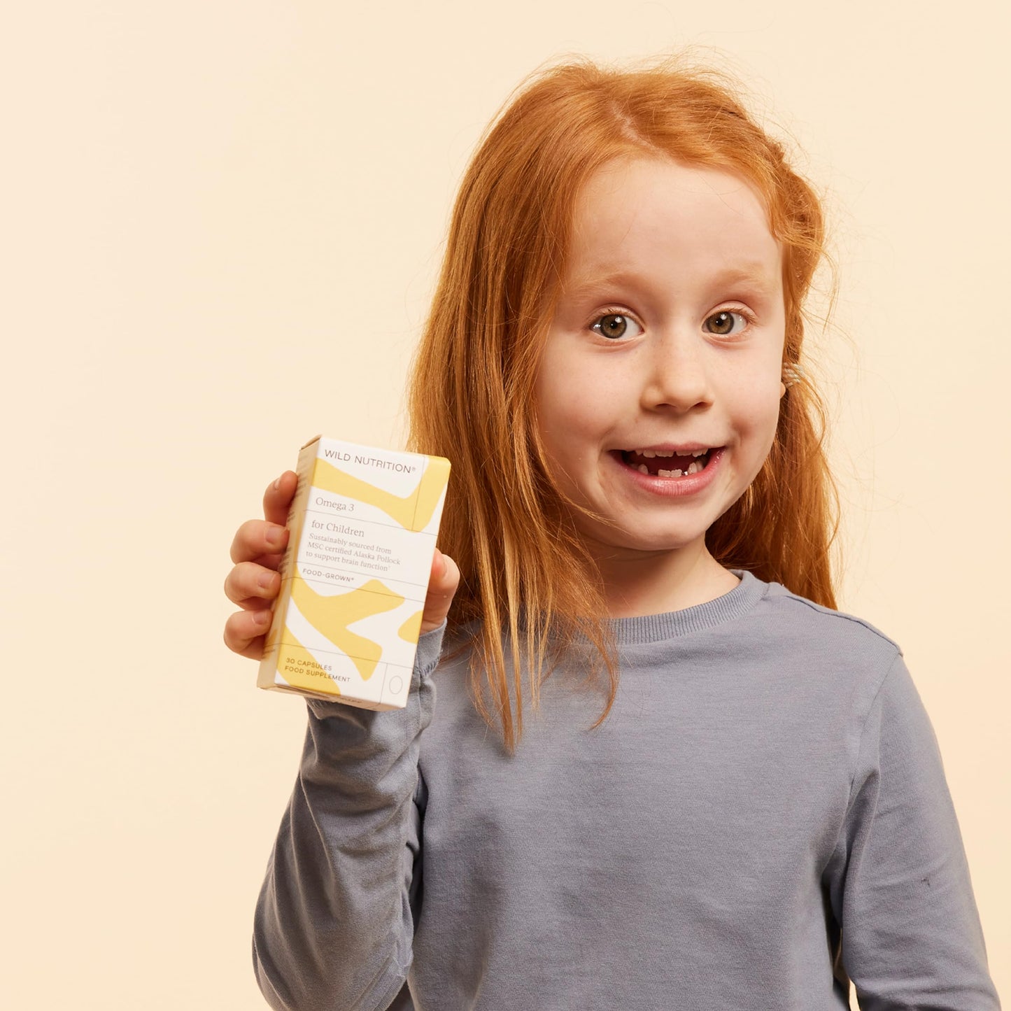 Wild Nutrition WILD NUTRITION Food-Grown® Omega 3 for Children | Omega 3 for Kids to Support Brain, Heart, and Eyes | Omega 3 Kids Formula | Omega 3 Fish Oil for Kids Sourced from Alaskan Pollock | 30 Capsules