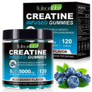 XAYGHE Creatine Gummies - Max 5000mg Creatine Monohydrate Gummies for Men and Women, 120 Chewable Vegan Gummies, Blueberry Flavour- 2 Months Supply, Suger Free