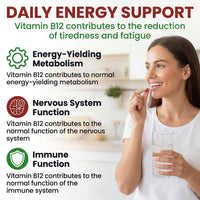 Vegan Vitamin B12 Methylcobalamin 1000mcg 180 Tablets (6 Months Supply) Made in the UK by Nutri-Ark