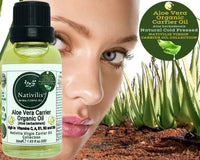 Nativilis Natural Essential Oils Nativilis Organic Aloe Vera Carrier Oil (Aloe barbadensis) True Aloe - Hair, Face & Skin Natural Cold Pressed – For Aromatherapy Massage – Soothes Moisturizes Skin – Hair Improving Growth - Copaiba