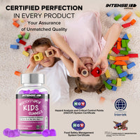 Intense Wellness INTENSE Wellness Multivitamin Gummies for Kids - Vegan Gummies with 14 Vitamins, Minerals, B6, B12 - Raspberry/Blueberry Flavour - Healthy Multi Gummies Boost Immunity, Bone Health, more - 120 Gummies