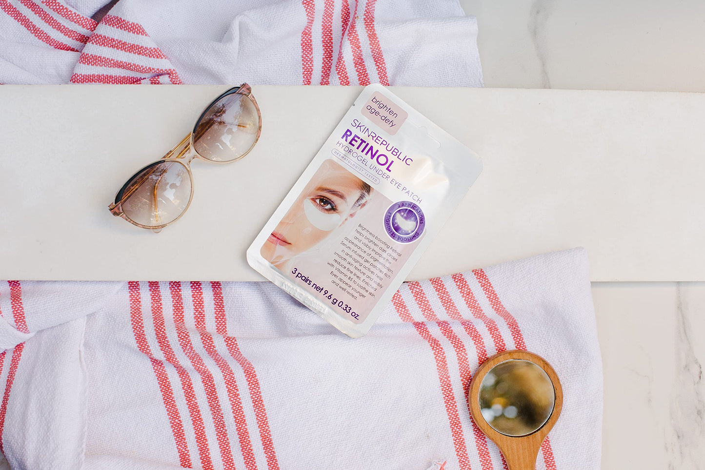 Skin Republic Retinol Infused Hydrogel Under Eye Patch | Reduces Deep Wrinkles & Undereye Lines | Reduces Dark Circles | Made in Korea (Pack of 3 Pairs)
