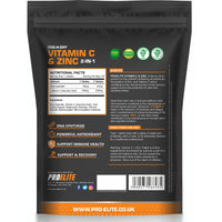 Vitamin C and Zinc 360 Tablets Vegan - Ascorbic Acid with Added Zinc - Maintenance of Normal Immune System - High Strength Vitamin C & Zinc Capsule & Powder Alternative by PROELITE