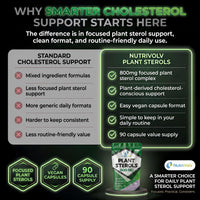 NutriVolv Plant Sterols 800mg Vegan Healthcare Supplements for Heart, Maintains Cholesterol Level and Effectively Boosts Immunity - 90 Capsules
