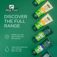 Aloe Pura Organic Aloe Vera Gel with Tea Tree, Natural, Vegan, Cruelty Free, Paraben & SLS Free, Cooling, Purifying, 200 ml
