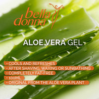 Bella Donna Soothing and Cooling Aloe Vera Gel, 100ml -Ideal for Skin Relief After Hair Removal