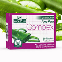 Aloe Pura Aloe Vera Gentle Action Complex Tablets, Natural, Vegetarian, Cruelty Free, Food Supplement, Botanical Blend, 60 Tablets
