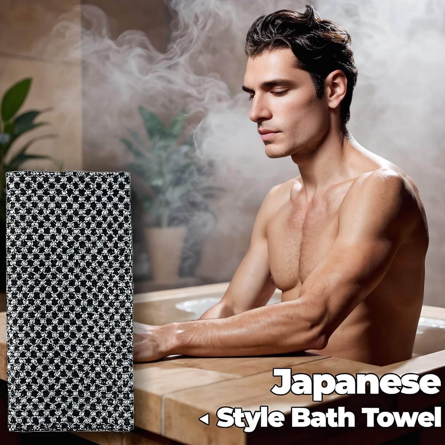 DILUSILK 2Pcs Back Scrubber, Extra Long Exfoliating Washcloth,Exfoliating Body Scrubber for Men Women, Exfoliating Towel Japanese Exfoliating Towel for Body Cleaning and Massage