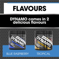 Protein Dynamix - Dynamo Pre Workout - High Intensity Performance - Blue Raspberry - 3000mg Citrulline + AAKG • 2500mg Beta Alanine • 2000mg Creatine • 250mg Caffeine • 200g
