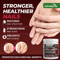 NUTRABYTES Bovine Collagen Powder 10000mg | Grass Fed Hydrolysed Collagen Peptides Type 1 & 3 | Unflavoured | Skin Hair Nails | 19 Amino Acids | Kosher Halal Certified | Women & Men | 30 Day Supply