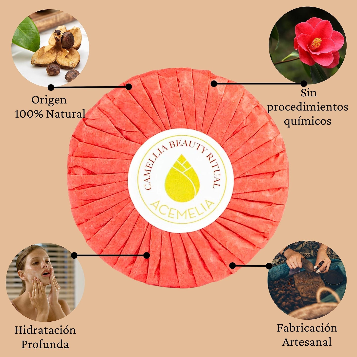 Acemelia Camellia Beauty Ritual Pack | Japanese SAHO Ritual with Camellia Oil Products | Facial Beauty Kit | Luxury Cosmetics Pack | Complete Facial Routine | Original Gifts for Women