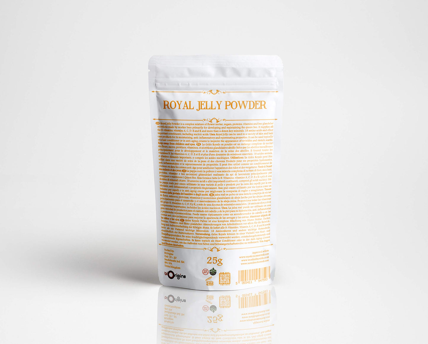 Mystic Moments | Royal Jelly Powder | Nutrient-Rich Bee Extract for Skincare & Haircare | Moisturising, Anti-Ageing & Rejuvenating | Rich in Vitamins, Amino Acids & Minerals | 25g
