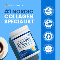 Swedish Nutra Marine Collagen 10,000 mg Unflavoured Powder, 300 g, 30 Day