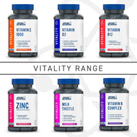 Applied Nutrition Vitamin B Complex Multivitamin - High Potency B12, B6, B1, Folic Acid & Biotin - Supports Metabolism, Reduces Tiredness & Fatigue, Helps Immune System - (90 Capsules)