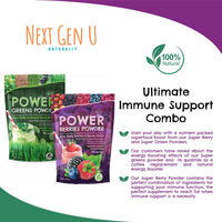 NGU Next Gen U Superfood Greens Powder & Berries Powder Dietary Supplements - for Immune Support - 150 g Pouches - Super Smoothie Mix for Juice & Shakes - Powdered Acai & Flaxseed Blends for Health - by NextGenU