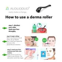 AUDUODUO Derma Roller 1.5mm SILVER Needles, ONLY for Professional Users, 540 Microneedle roller for Beard and Hair Growth, Anti-Aging Stretch Marks Scars