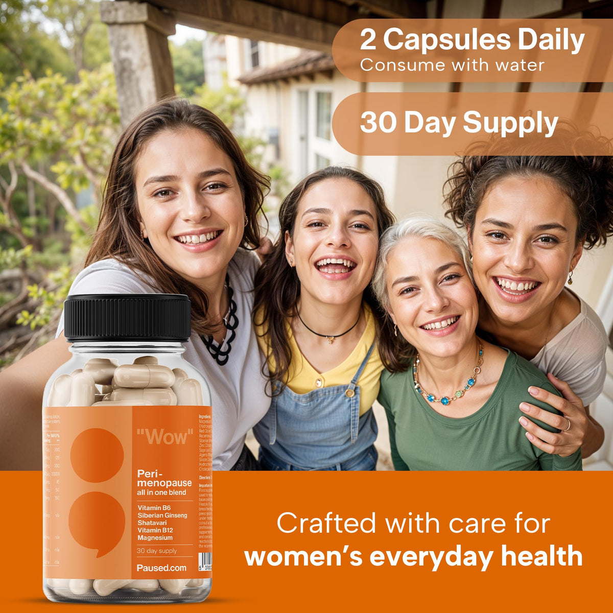 Paused Peri-Menopause Botanical Blend - 60 Plant-Based Capsules | Red Clover, Sage, & Shatavari Blend for Women