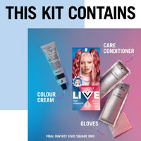 Schwarzkopf LIVE Ultra Brights or Pastels Dusty Rose 025 Shade, Semi-Permanent Rose Hair Dye, FINAL FANTASY™ XIV Online x Live, Vibrant Hair Dye Kit Lasts Up to 15 Washes