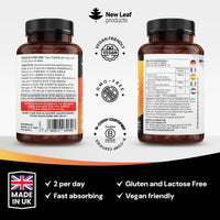 NEW LEAF PRODUCTS Turmeric Tablets 2600mg High Strength with Black Pepper & Ginger (6 Months Supply) Active 95% Turmeric Curcumin Supplements 365 Tablets Not Capsules, Vegan, UK Made by New Leaf