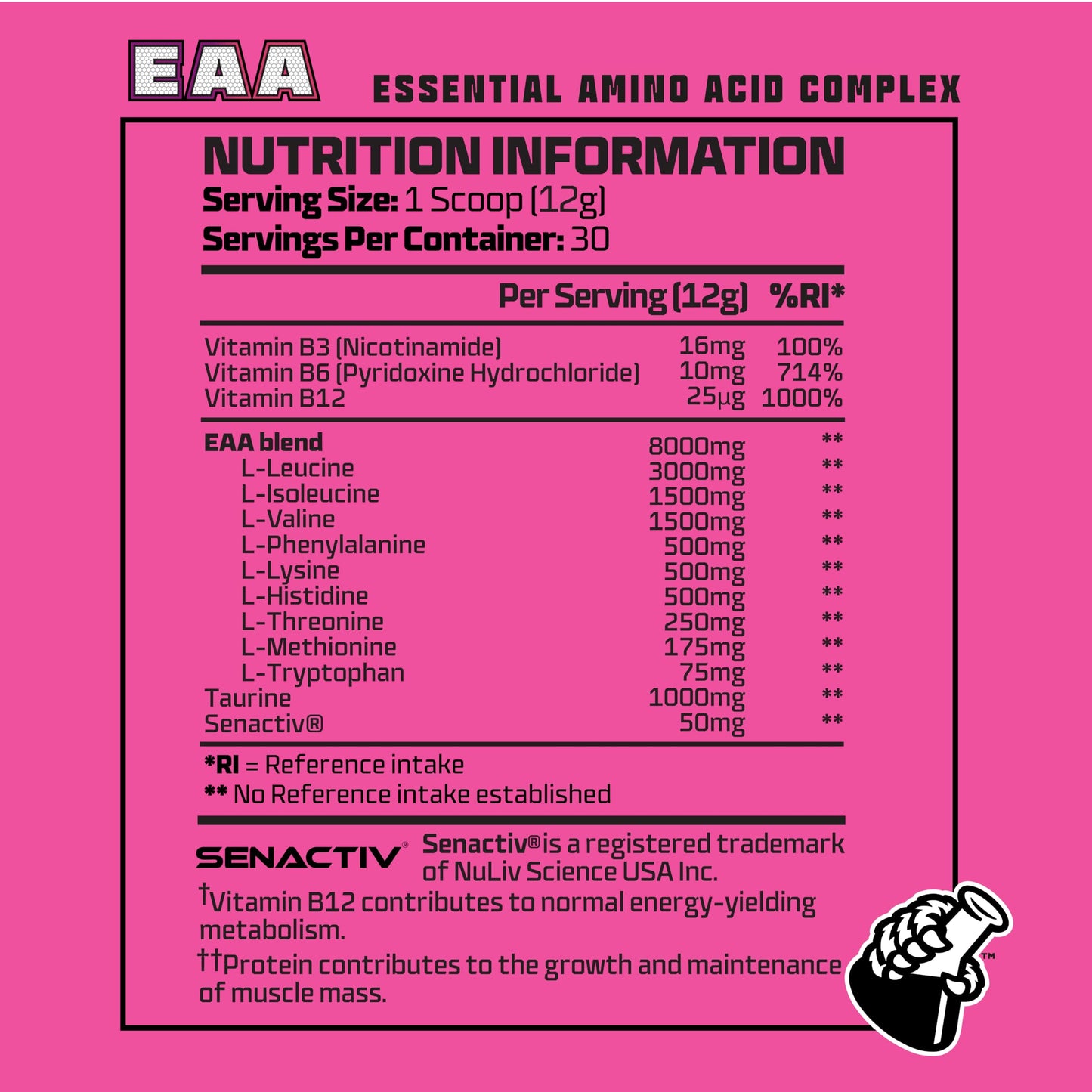 Beast Pharm EAA Amino Acids, 30 Servings Enhanced BCAA Powder | Sour Cherry