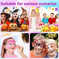 selutiya Selutiya Face Painting Kit 16 Colors Face Paint With 11Paint Brushes Safe and non-toxic Rainbow Face Paint Body Paint for Kids Adults Suitable for various festival makeup, party role play
