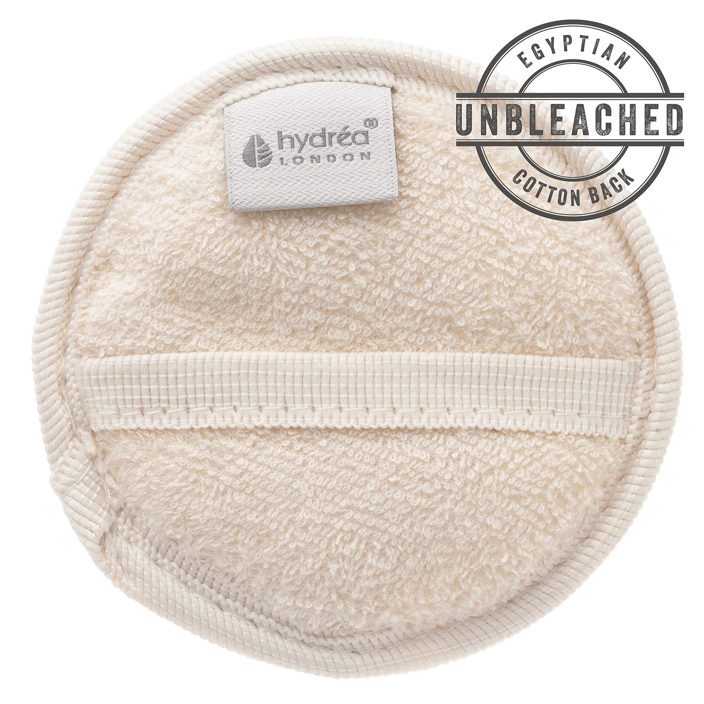 Hydrea London - Organic Egyptian Natural Loofah Face Exfoliator Pad - Double Sided for Exfoliation + Cleansing
