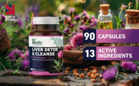 Vedic Essentials Vedic Advanced Liver Cleanse & Detox | High Strength Liver Support Capsules | 13 Essential Natural Ingredients for Healthy Liver Function | Vegan, UK Made, Premium Supplement