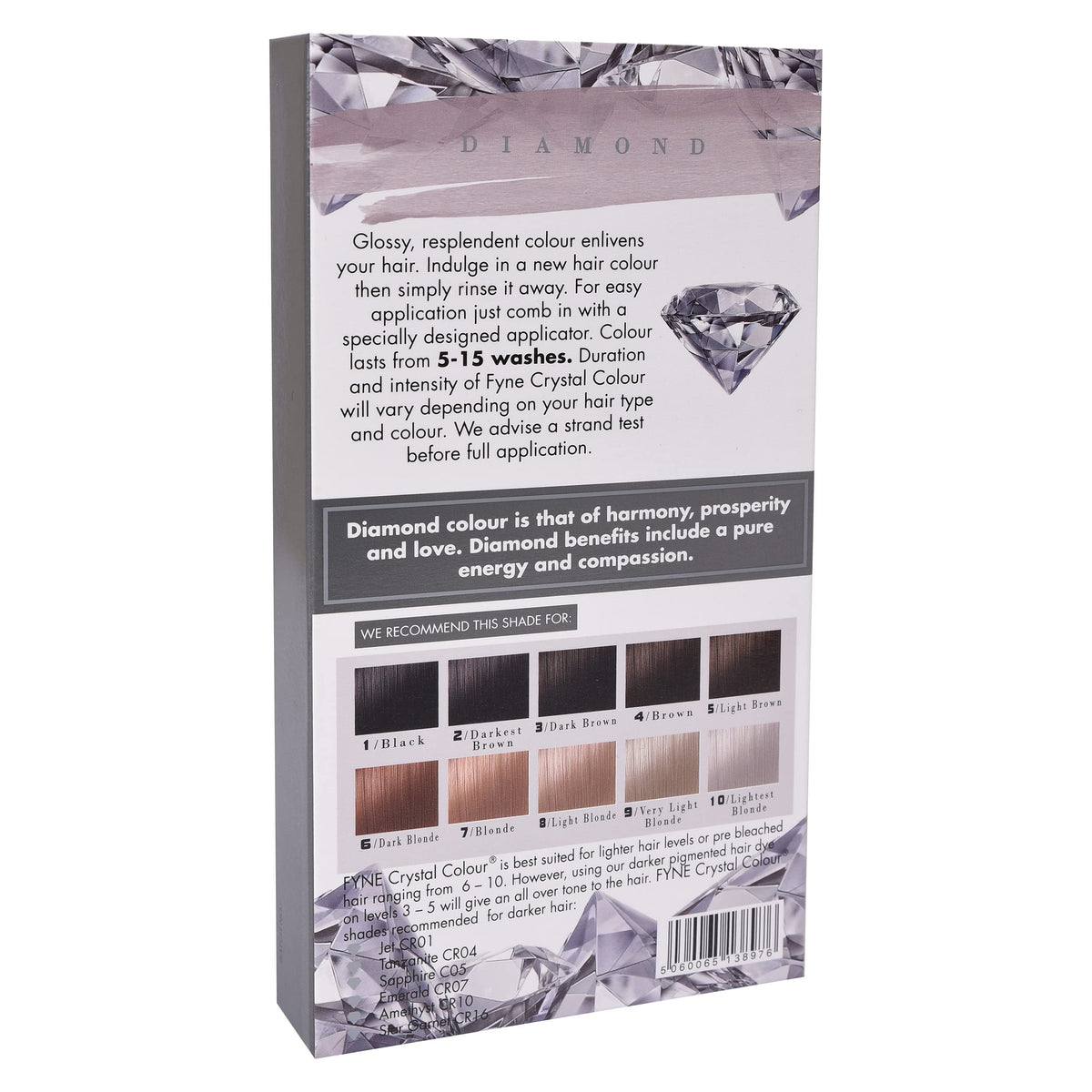 FYNE Crystal Colour - Semi Permanent Hair Colour (Grey (Dark) - Diamond) | Semi Permanent hair dye | Nice and Easy hair dye for Women | Built-in conditioner formula, healthier shiny hair