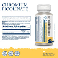 SOLARAY Chromium Picolinate 200mcg - 100 Vegan Capsules - High Absorption Rate Chromium Supplement - Lab Verified - Solaray