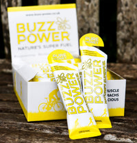Buzz Power Honey Energy Gels for Running with 25g Carbohydrate (10 Pack) - Natural Running Gels with Performance Electrolytes, Glucose & Fructose for Endurance Athletes and Outdoor Activities