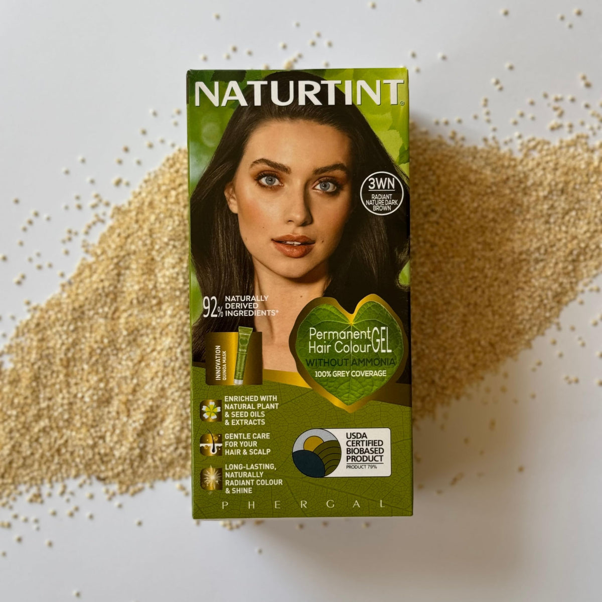 Naturtint Permanent Hair Colour Gel 3WN Radiant Nature Dark Brown, Plant Enriched, Biobased, Ammonia Free, Long Lasting Grey Coverage and Radiant Colour, Nourishment and Protection