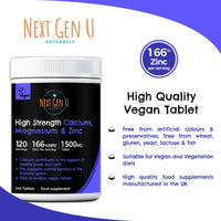 NGU Calcium Magnesium Zinc Essential Mineral Supplement 240 Vegan Caplets for Immune Support and Bone Strength for Adults Women and Men