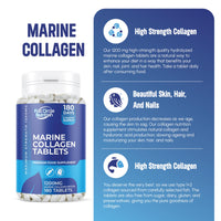 Generic Marine Collagen Tablets 1200MG - 2400MG - 180 Days Supply - Marine Collagen Supplement