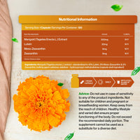 Hepatica Lutein | 30 mg, Zeaxanthin 6 mg & Meso-Zeaxanthin 9 mg | from Marigold Extract 300 mg | 120 Vegan Capsules | Tagetes erecta | GMP & 3rd Party Lab Tested