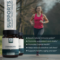 Earth BOTANIC Organic Cranberry Capsules High Strength | 120 Concentrated Pills Cranberry Extract Complex with Vitamin C Supplements