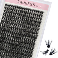 Individual Lashes 300 Pcs LAUBESS Lash Clusters Individual Eyelash Clusters Eyelash Extension Kit False Lashes Individual Cluster Lashes Mix (50D-0.07C-8-15mm)