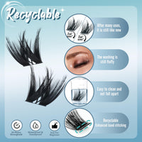 Cluster Lashes Kit - 10-16mm C Curl 120PCS Reusable Individual Eyelashes Kit with Lash Bond Seal Remover Tweezers - LANKIZ Fluffy Wispy Eyelash Clusters Long-Lasting All Day
