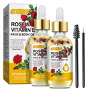 Vitamin E Oil for Skin, Face, Hair and Nail Cuticles, Rosehip Oil for face, Vitamin e Oil for Skin, Soothing Skin, Dry Skin, Wrinkles, Uneven Skin Tone, Scars Plant Extract, 60ml （2 Pack）