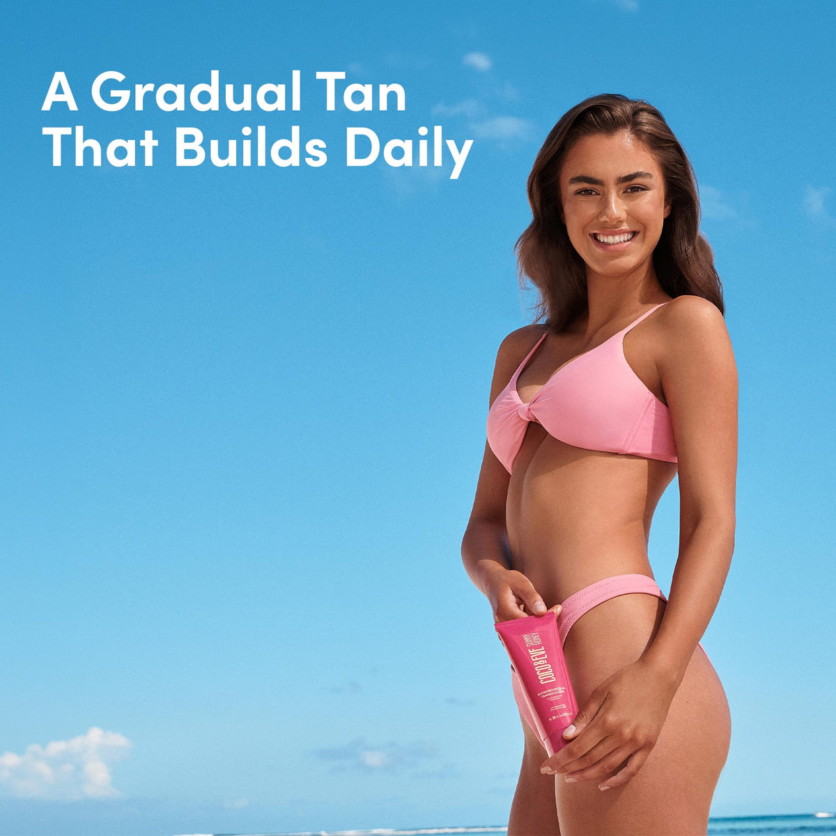 Coco & Eve Sun-kissed Gradual Tanning Lotion - Natural Sunless Moisturizing Tanner with 72H Hydration & Streak-Free, Buildable Glow. Skincare-Infused with Antioxidants and Hyaluronic Acid. (200ml)